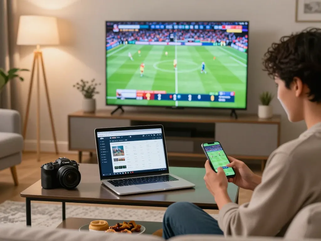 Engaging sports betting scene at home with ta88ai.com displaying a live event