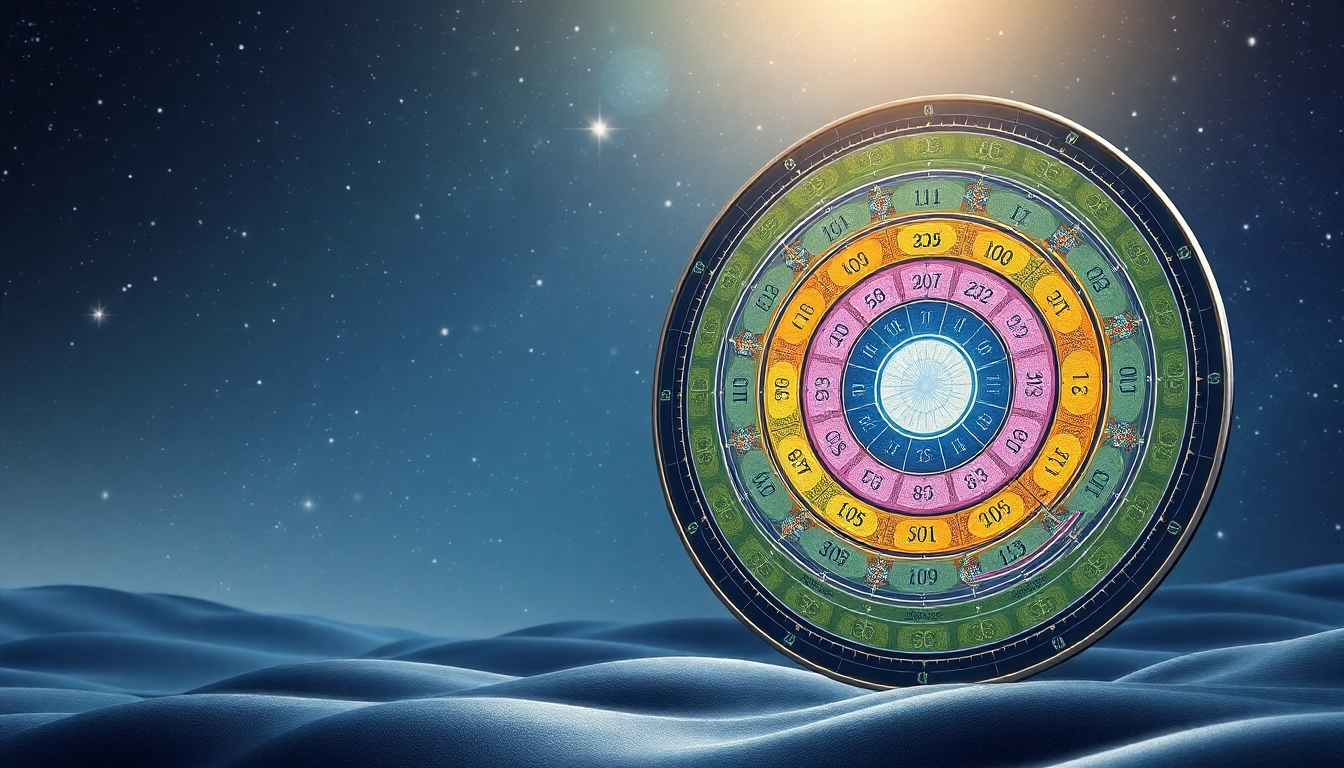 A destiny matrix chart displayed prominently in an artistic setting, revealing its details and archetypes.