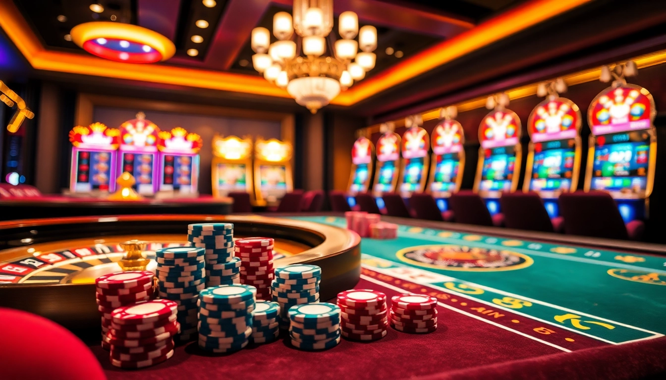 Experience the thrill of WIN88 casino betting with vibrant tables and high-stakes poker chips.