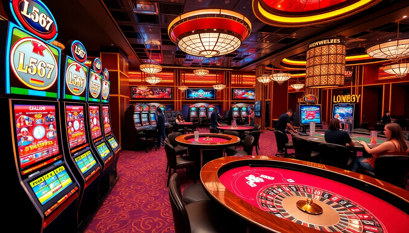Experience thrilling gameplay at L567 casino with vibrant tables and modern slot machines.