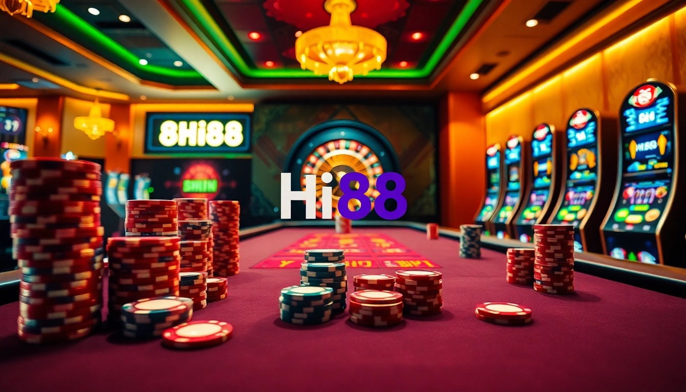 Experience the thrilling excitement of high-stakes gaming at Hi88 with vibrant casino tables and captivating gameplay.