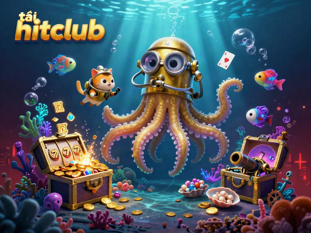 Experience exciting gameplay with tải hitclub as the kraken and diving cat uncover underwater treasures.