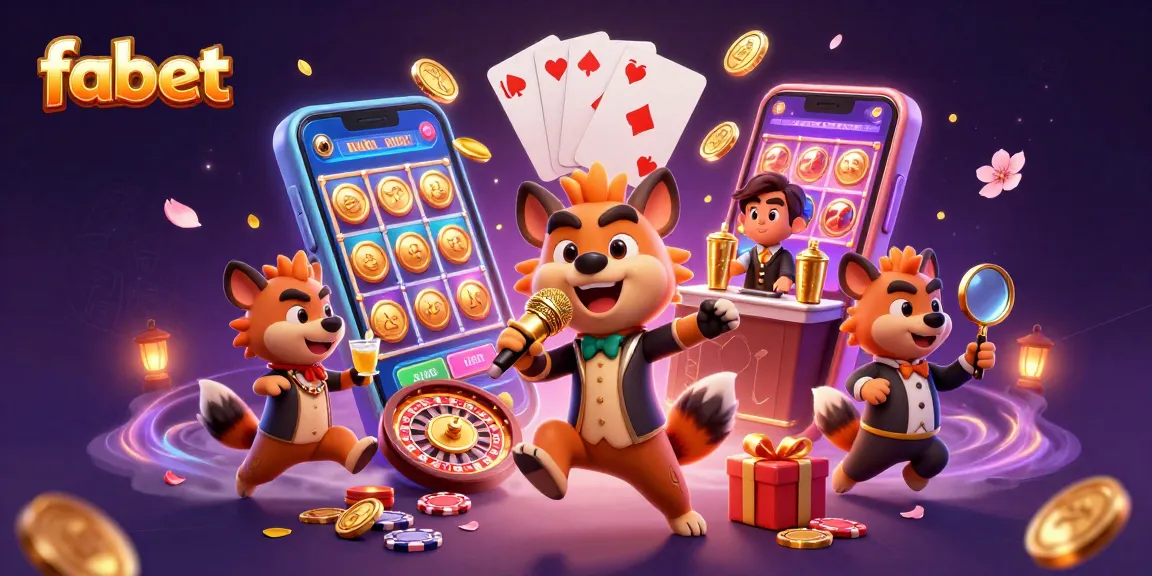 Experience the vibrant fun of fabet with animated hyenas in a 3D casino atmosphere.
