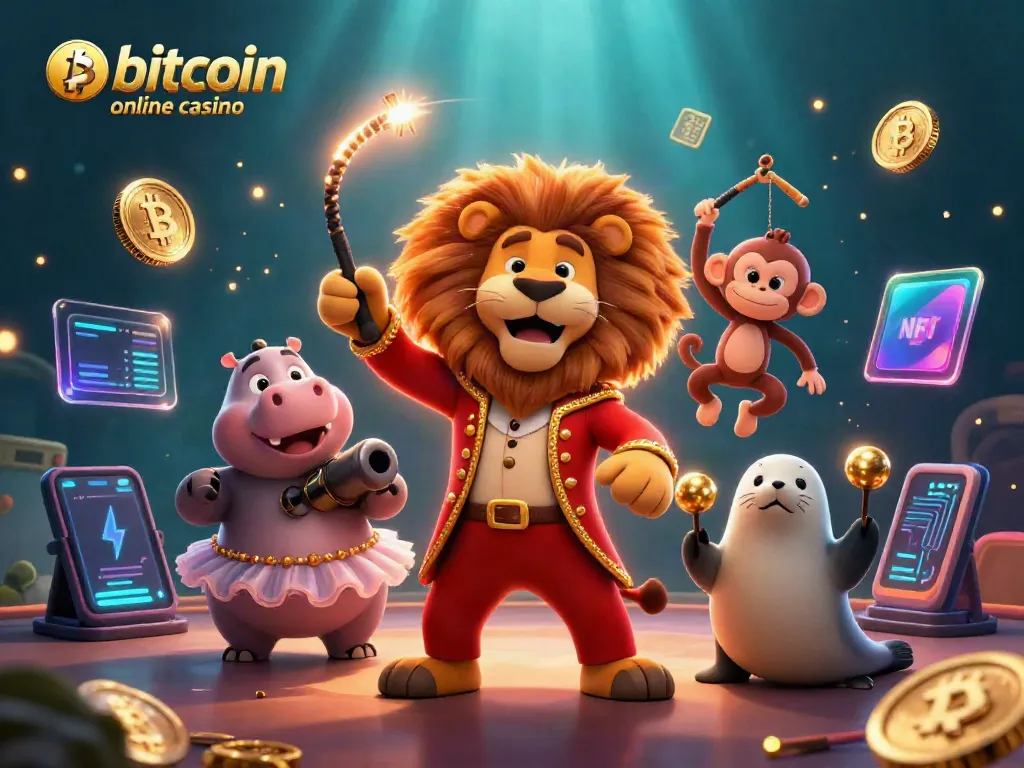 Experience the excitement of the bitcoin online casino with vibrant characters and digital elements.