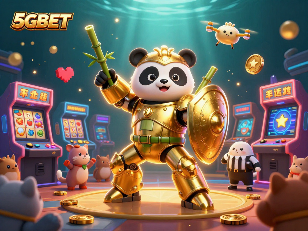 Experience thrilling slots action with 5GBET's vibrant 3D casino illustration showcasing dynamic gaming elements.