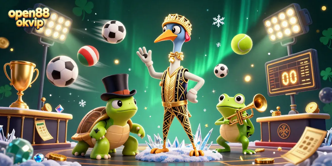 Experience winning thrills at open88 okvip with 3D cartoon characters amidst dynamic gambling elements.