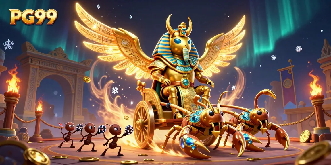 Experience thrilling gaming action at PG99 with a vibrant 3D casino scene featuring dynamic characters and elements.