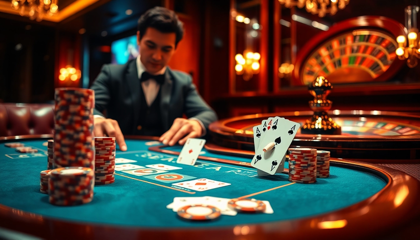 Engaging players with bongdanet’s thrilling online casino experience featuring a luxurious blackjack table.