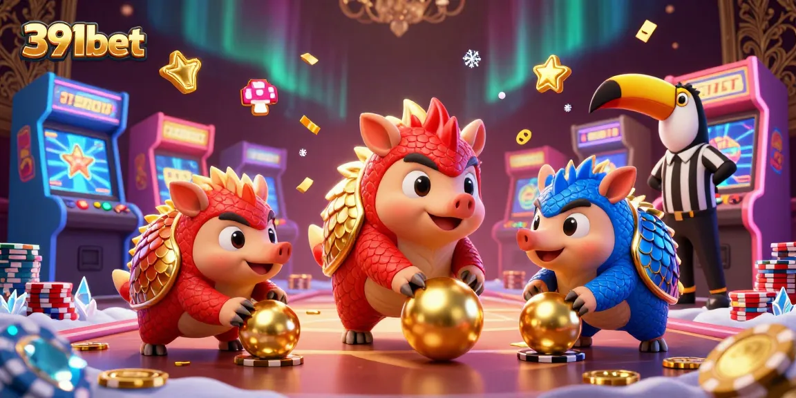 Engage with thrilling 391bet casino action as pangolins play in a vibrant gaming scene filled with excitement.