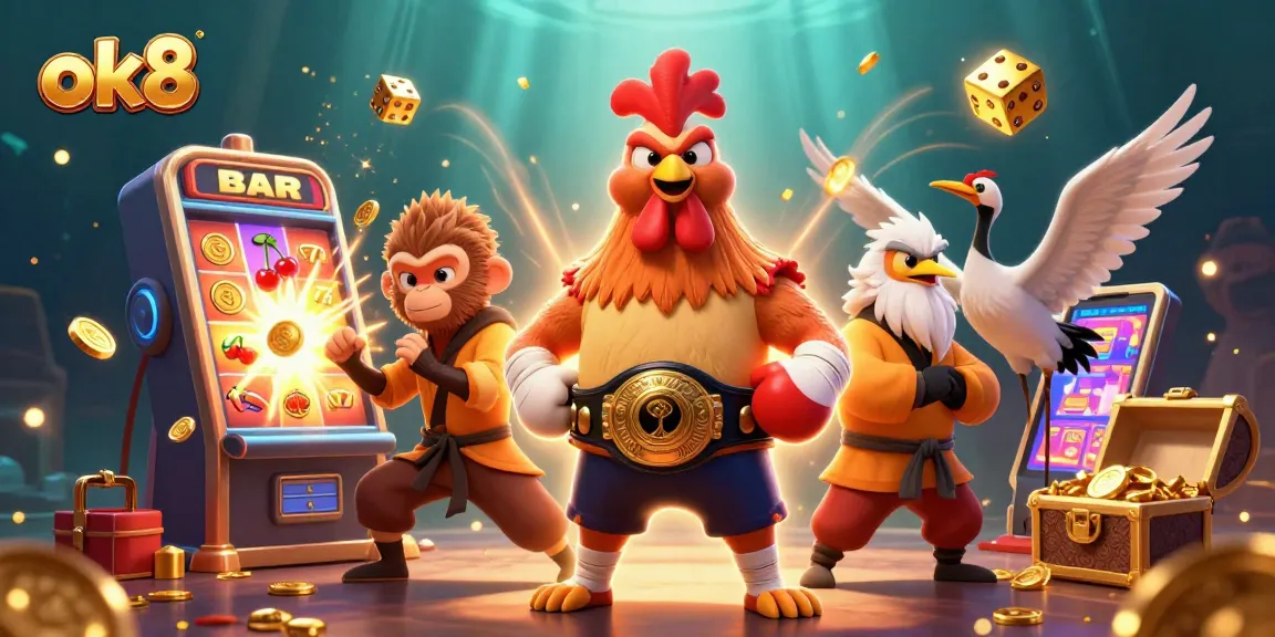 Experience explosive action in the ok8 casino with vibrant characters and thrilling jackpot elements.