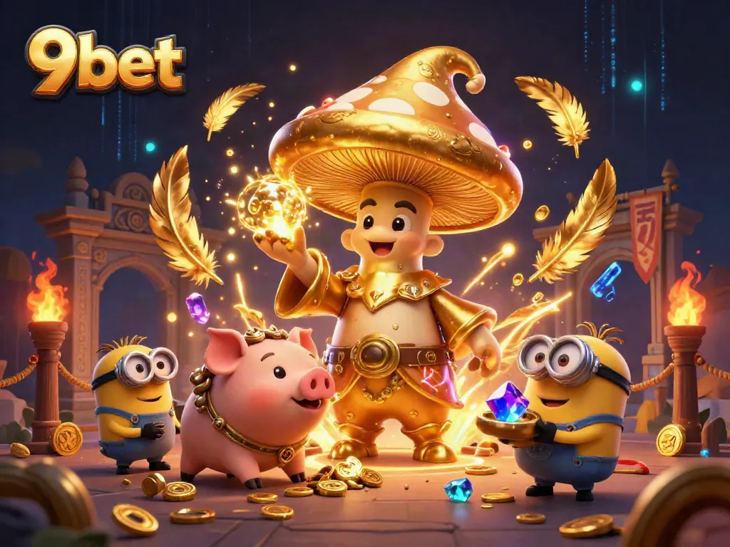 Engage in thrilling adventures at 9bet with vibrant magical scenes showcasing casino elements.