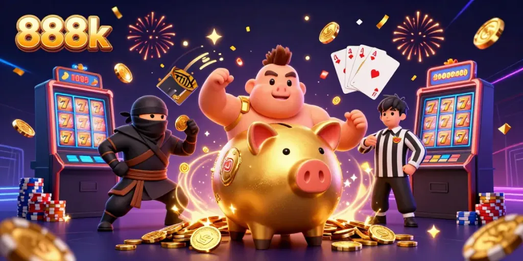 Experience thrilling gameplay with 888k featuring dynamic characters and casino elements in action.