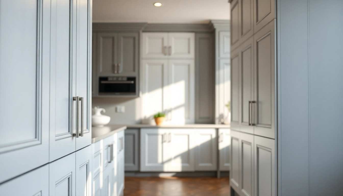 Stylish cabinetry in a modern kitchen featuring sleek design and bright finishes.