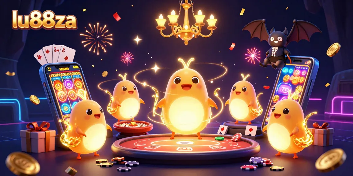 Engage with thrilling games at lu88za's vibrant cave casino illuminated by shimmering glowworms.