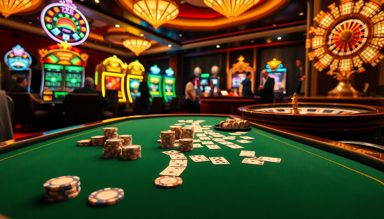 Experience thrilling gameplay at https://98win8v.com/ with vibrant poker chips and classic casino elements.