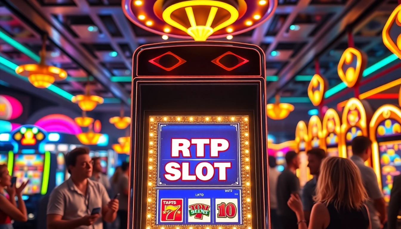 Experience the thrill of rtp slot gaming with vibrant machines and excited players.
