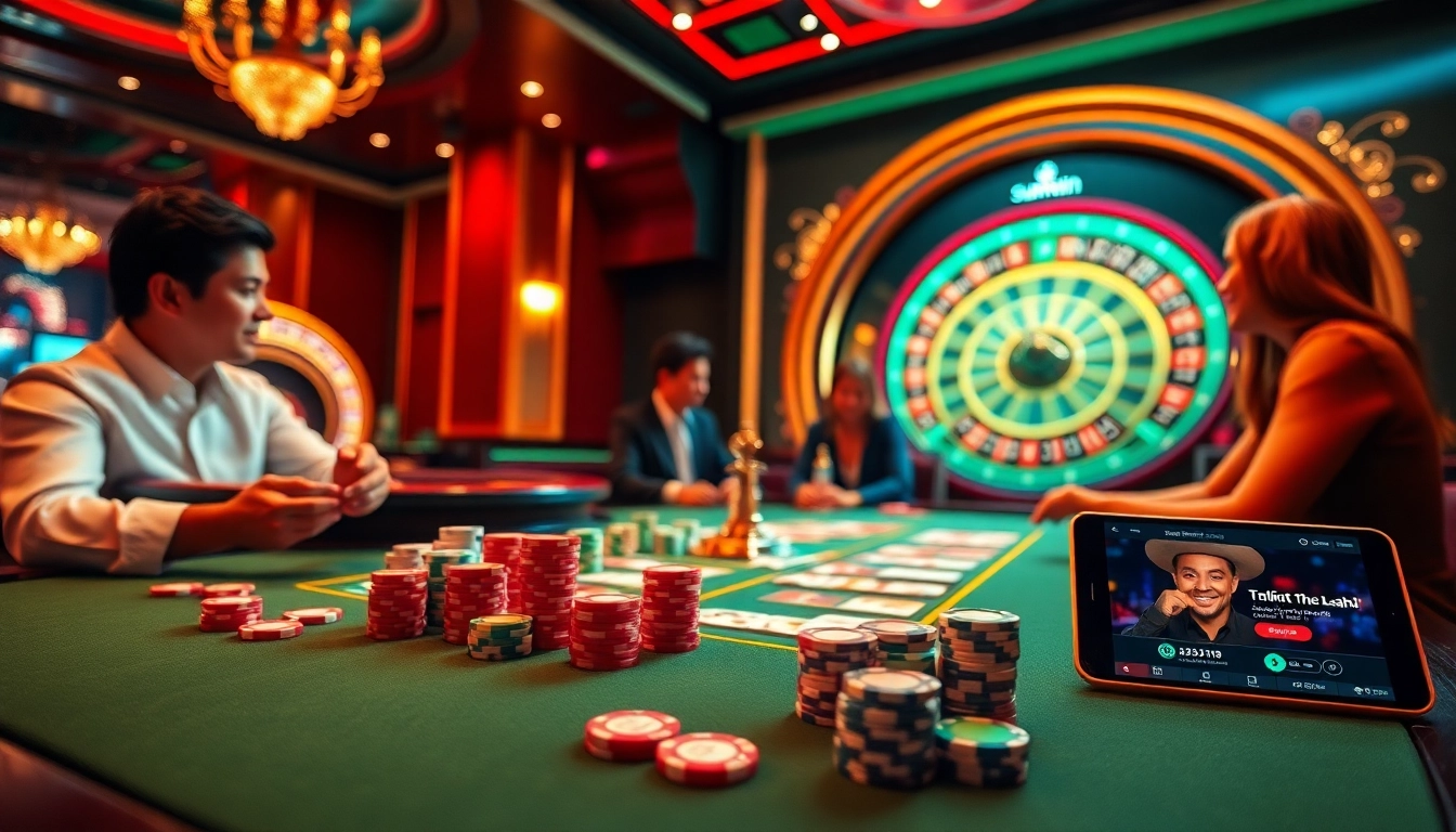 Tải sunwin and experience thrilling casino gaming on luxurious tables featuring poker chips and roulette.