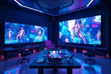 Innovative studio creating AI porn with advanced technology and vibrant visuals.