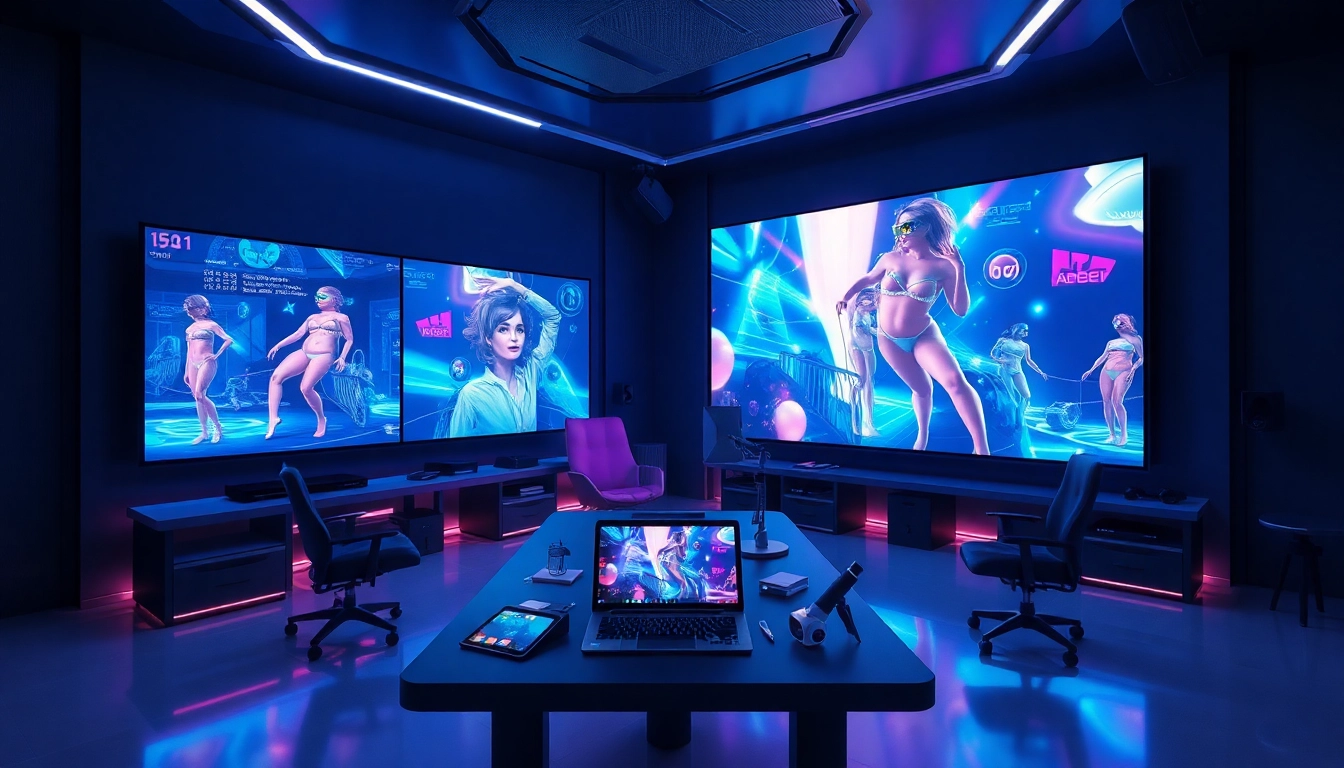 Innovative studio creating AI porn with advanced technology and vibrant visuals.
